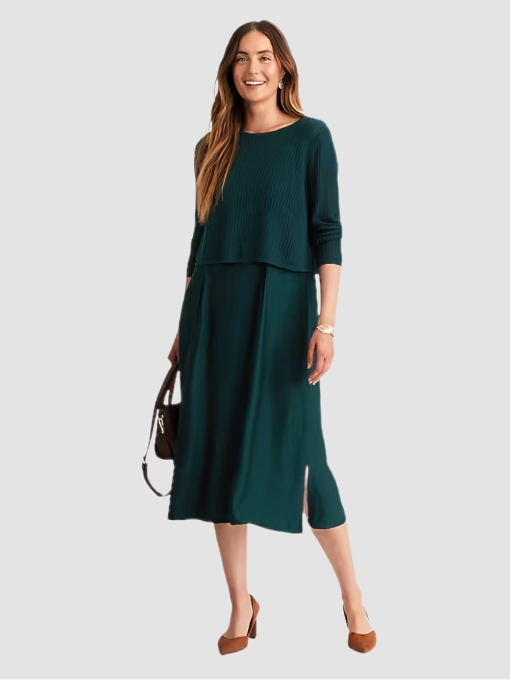 J.Jill NWT Mixed-Media 2-Piece Sweater Dress Large